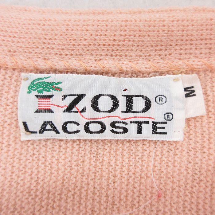 M/古着 ラコステ LACOSTE IZOD 長袖 ブランド ニット カーディガン 