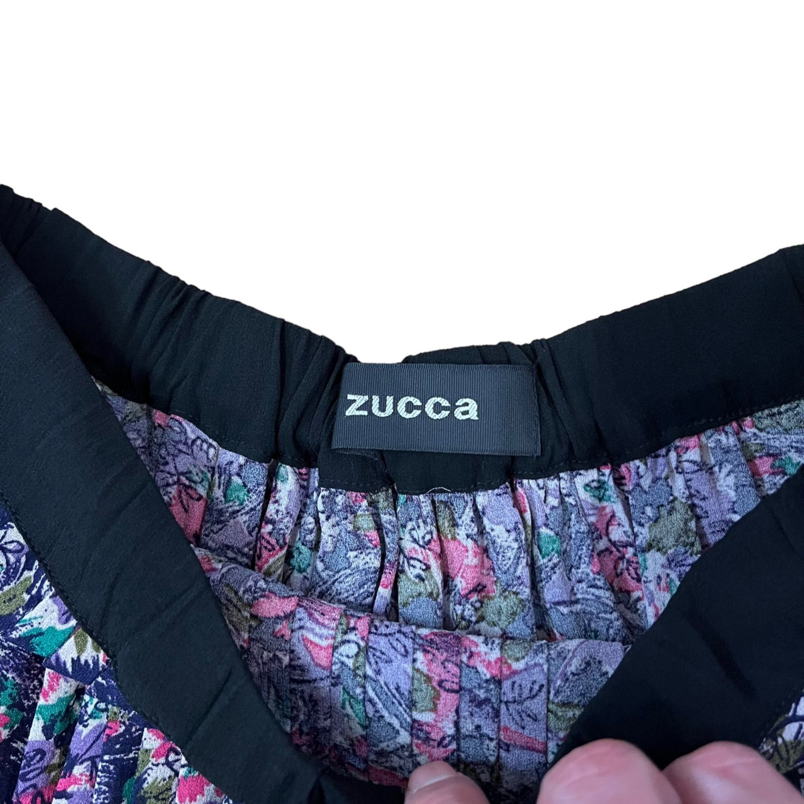新品未使用タグ付き 90％オフ ズッカ ZUCCA 総柄プリーツスカート  