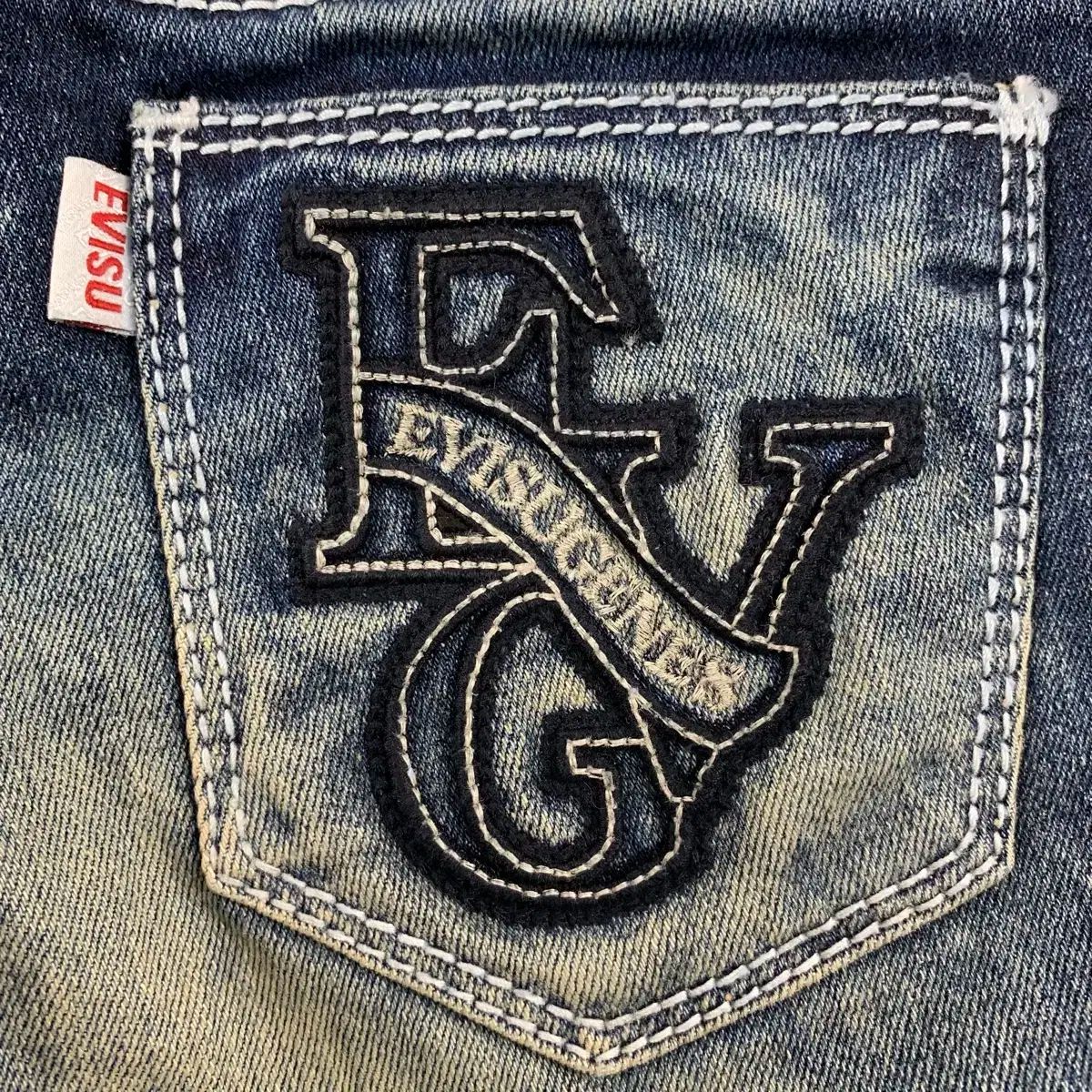 EVISUエヴィス No.3 白 デニムジーンズ 31x35 EVISUエヴィス No.3 白 デニムジーンズ 31x35 EVISU エヴィス 2001 No
