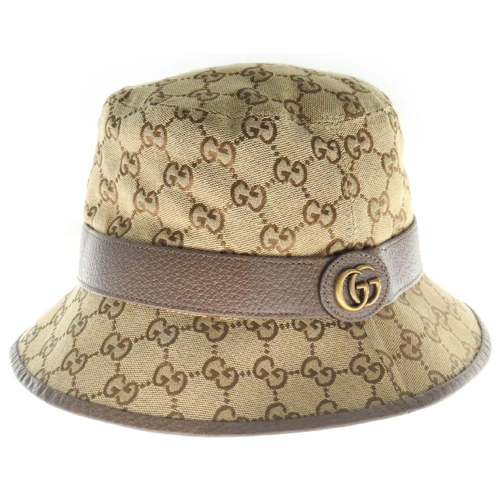 GUCCI グッチ GGキャンバス フェドラハット キャンバス ベージュ M 58cm 576587 バケットハット 帽子