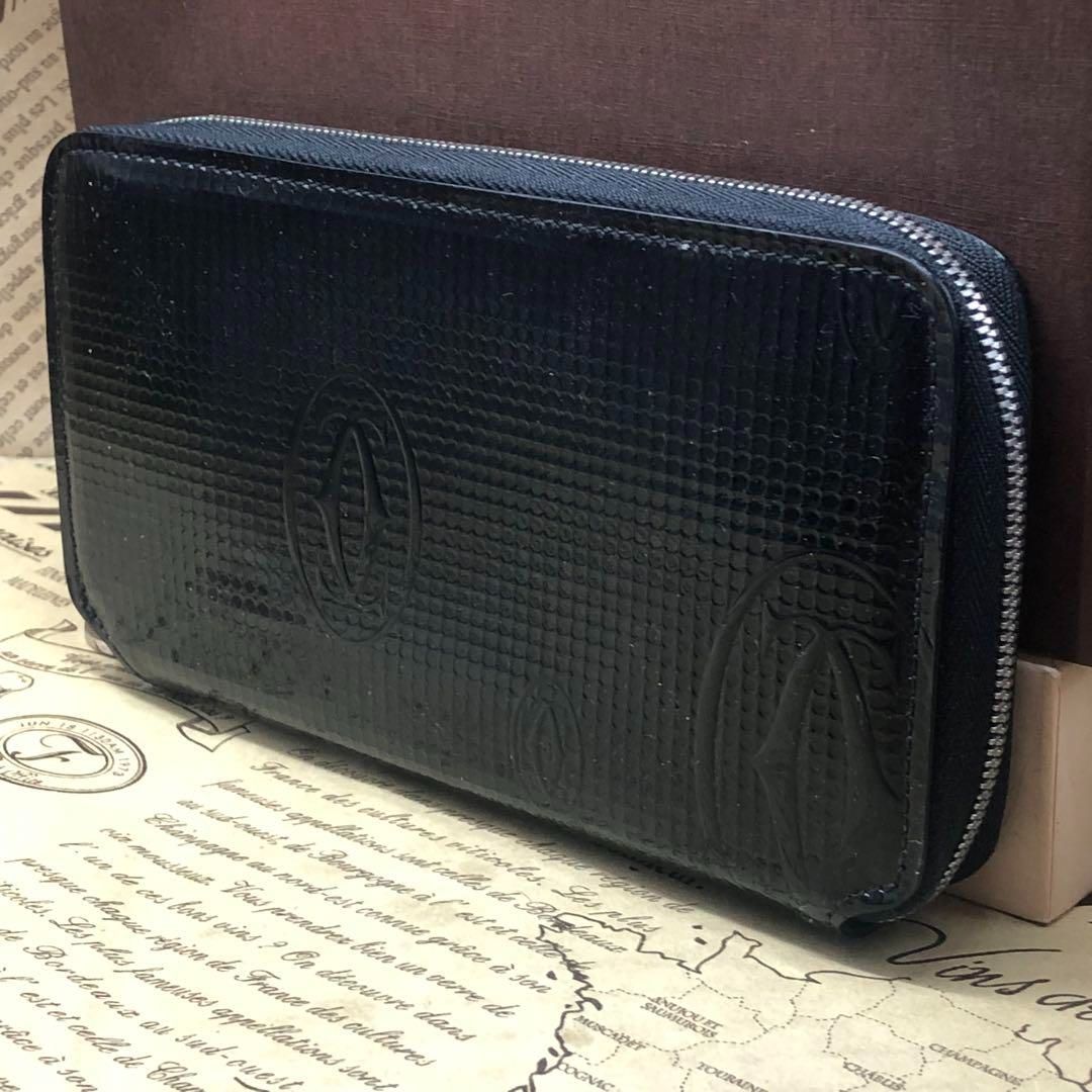 人気の カルティエ 長財布 ハッピーバースデー エナメル ブラック 箱 