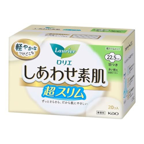 花王 ロリエ しあわせ素肌 通気超スリム 多い昼用 羽つき 22.5cm 20個入 〔医薬部外品〕 ×１０個セット