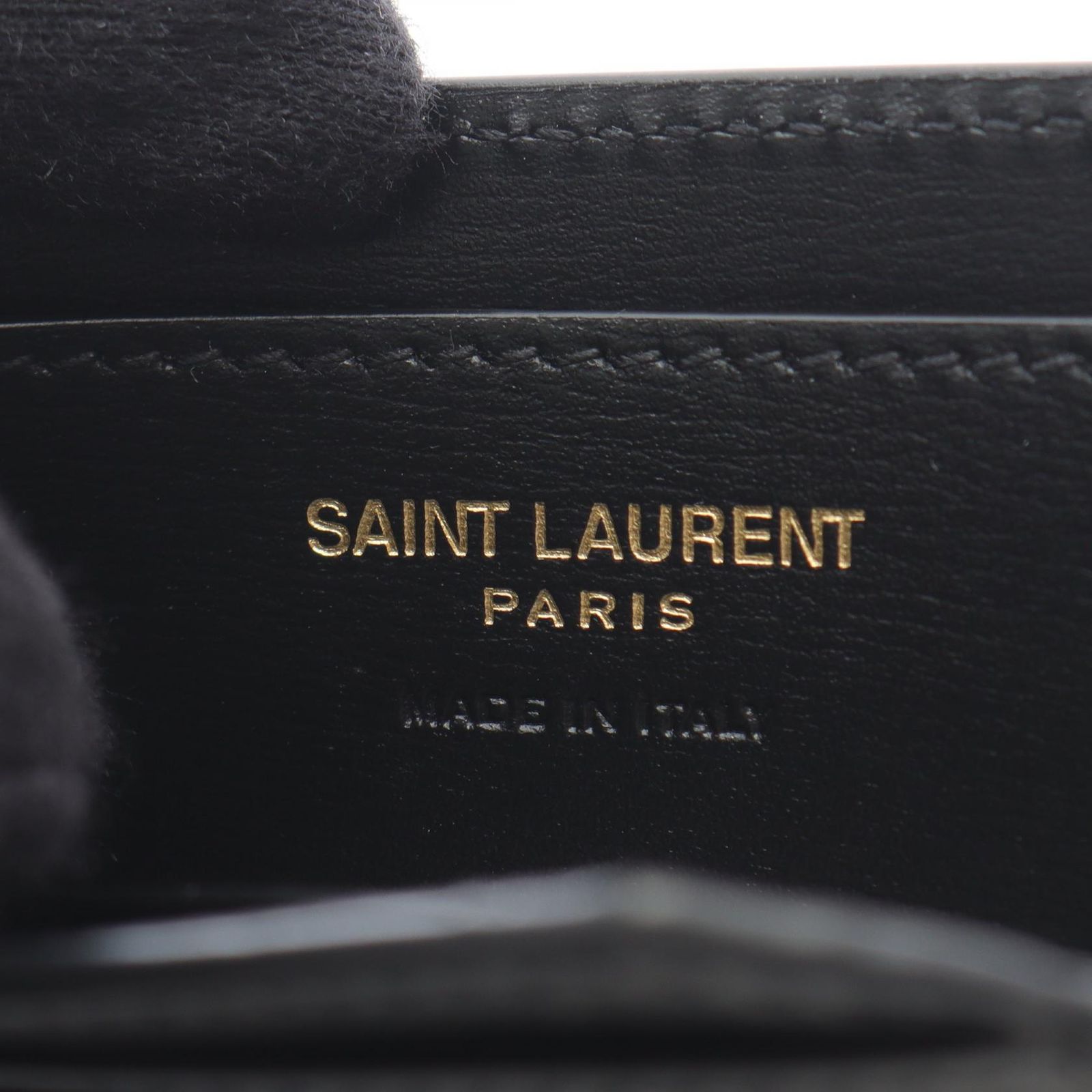 YSL ブラック レザー カードケース 良品】YSL イヴサンローラン 名刺