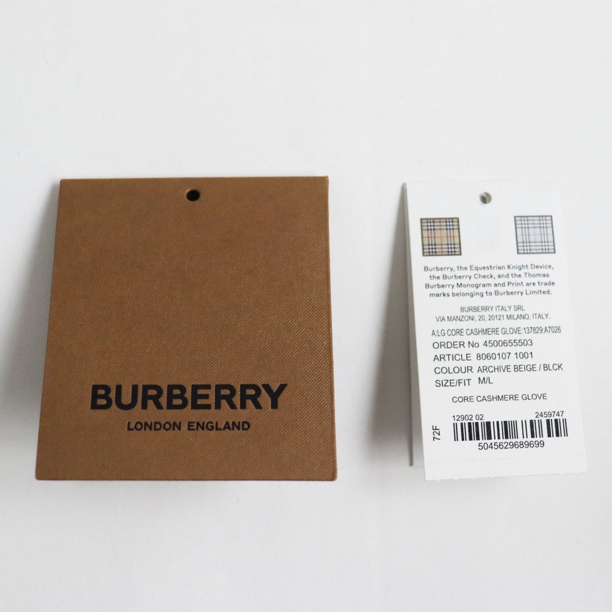 未使用品○BURBERRY バーバリー ロゴインターシャ カシミヤ98