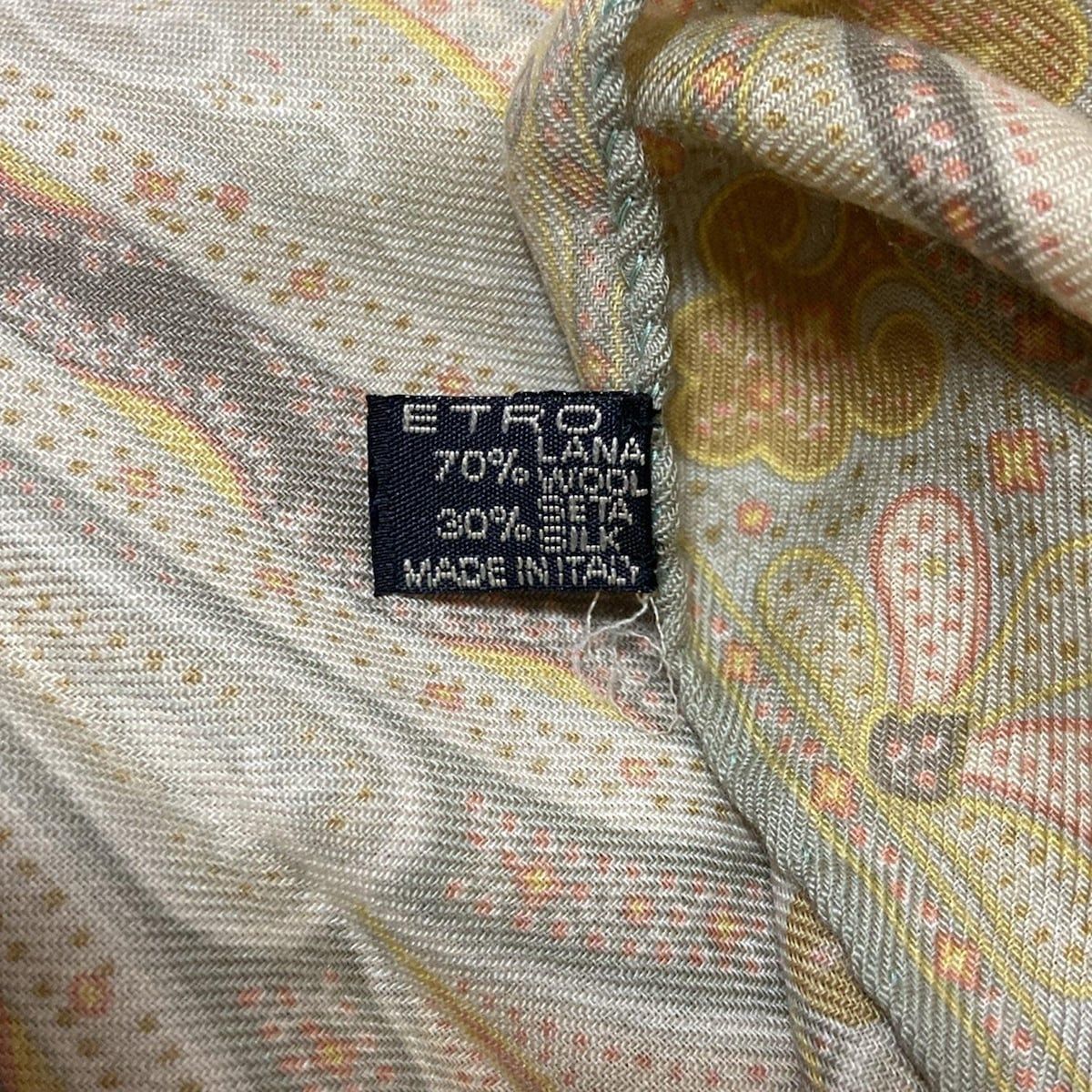 ETRO(エトロ) ストール(ショール) - カーキ×ピンク×マルチ ペイズリー  