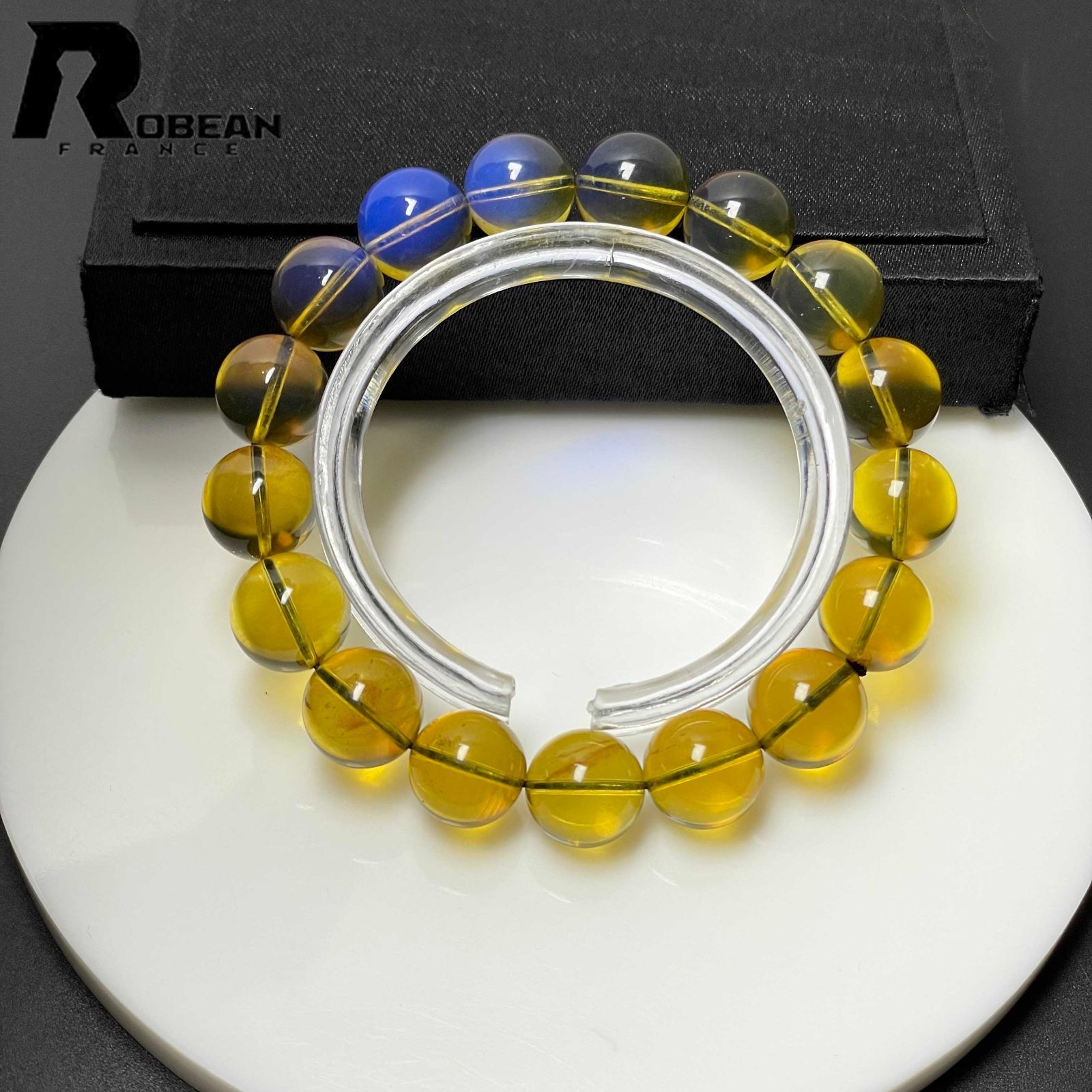 ブルーアンバー（琥珀） 限定1個上品 EU製☆ROBEAN 【限定一点】上級 EU製