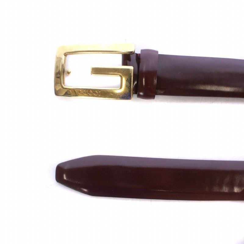 GUCCI ゴールドバックル レザーベルト 75-30-036 GUCCI ゴールドバックル レザーベルト 75-30-036