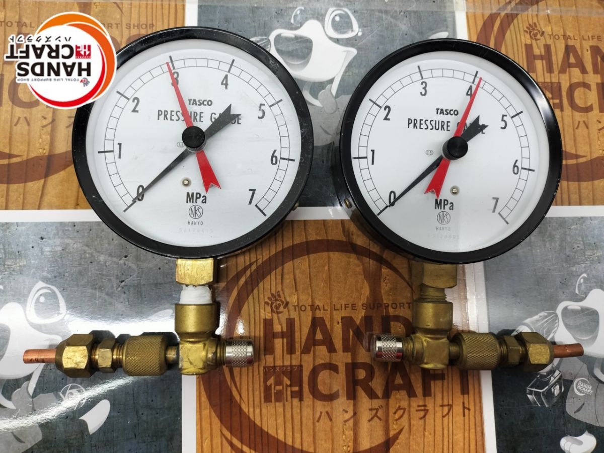 ◆ 現状品 TASCO TA380KS-170 Ｔ型アダプタ付圧力計 ２個セット 動作未
