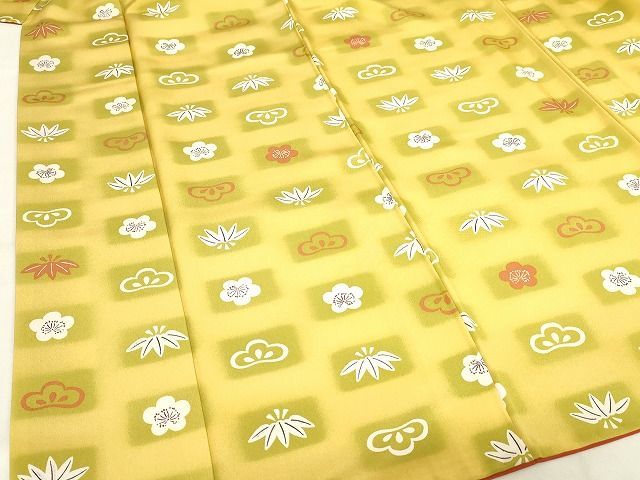 平和屋本店■極上　銀座　志ま亀　小紋　松竹梅　たとう紙付き　正絹　逸品　KAAA1455kk5 平和屋本店□極上 銀座 志ま亀 小紋 松竹梅 たとう紙付き 正絹 逸品