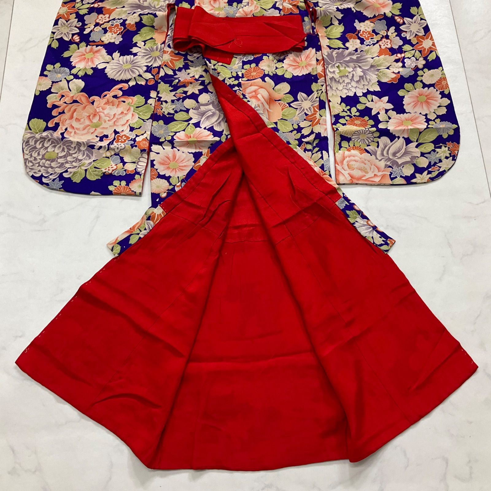 kimono+one◆美品◆3歳くらい用◆アンティーク子供着物◆正絹◆女の子◆七五三◆アンティーク着物◆裄36肩丈103.5◆七五三お詣り女の子着物こどものひお正月卒業式十三詣りG90