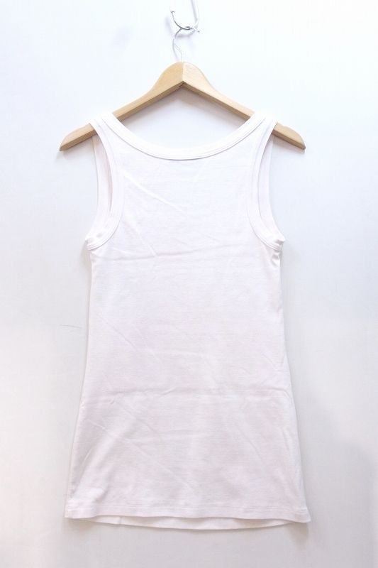 PRADAプラダ　ジャージーリブニットタンクトップス　ロゴプレート 36 ブラック リブニット ジャージー タンクトップ | PRADA