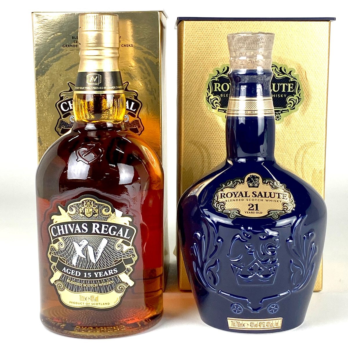 2本 シーバスブラザーズ CHIVAS BROTHERS シーバスリーガル 15年 ロイヤル 21年 青陶器 スコッチ 700ml ウイスキー セット 古酒