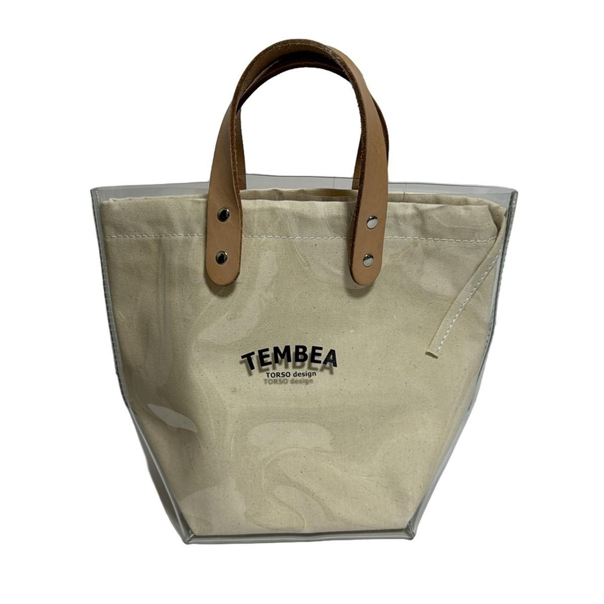 TEMBEA(テンベア) トートバッグ美品 - クリア×ライトブラウン レザー 