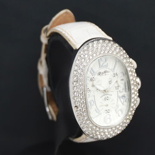 QZ 石付 HENRI-LUC CHAPUIS 164 白文字盤 クロノ デイト