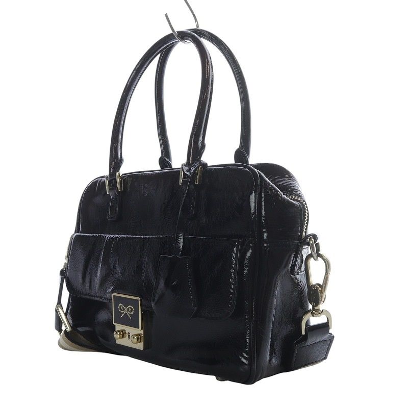 ANYA HINDMARCH ショルダーバッグ レザー ブラック Wilson: ウィルソン・ショルダーバッグ | Anya Hindmarch JP