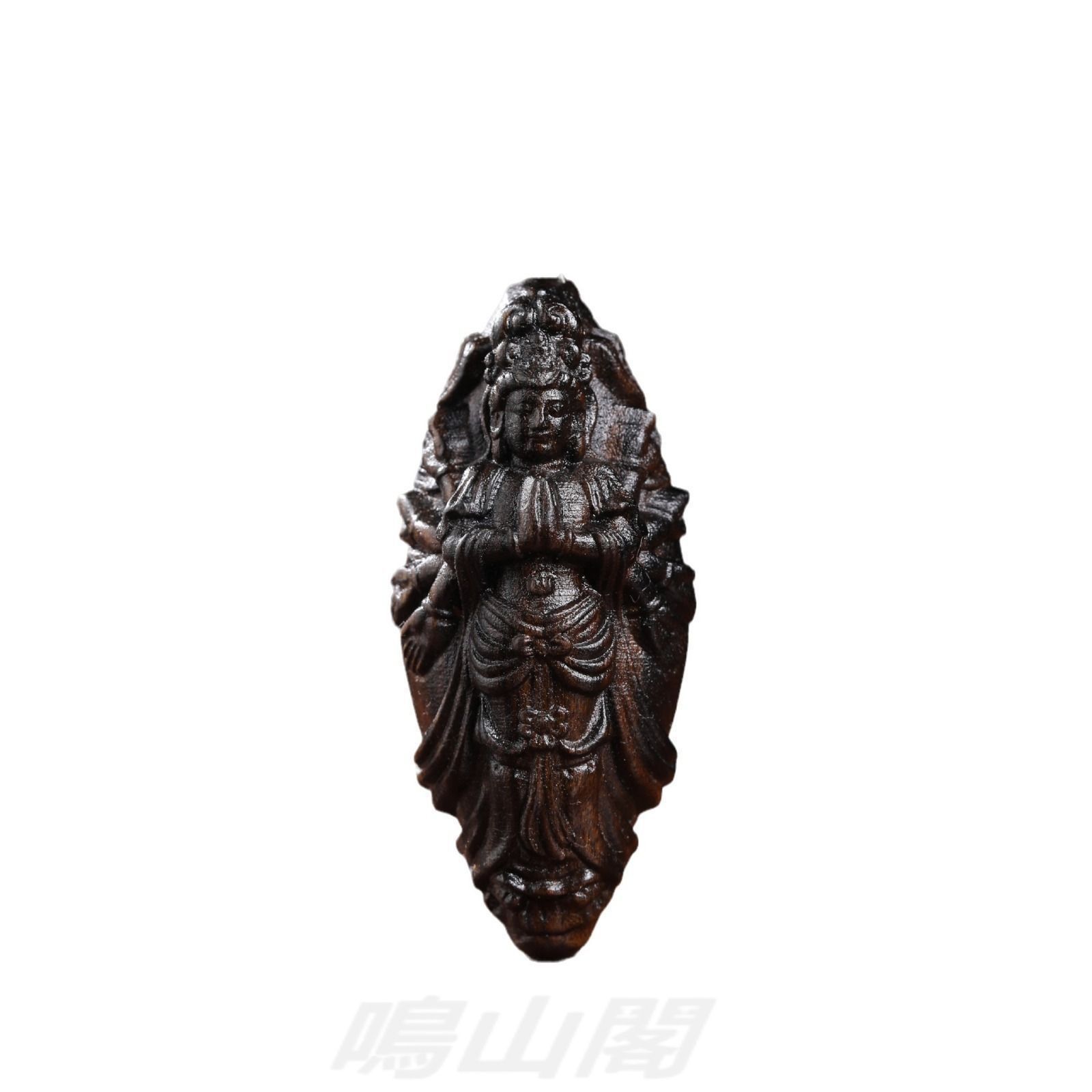 観音菩薩 観音像 柘植製 木彫り ペンダント 木製工芸品 彫刻