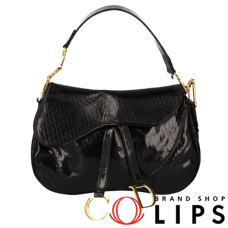 ディオール トロッター ダブルサドルバッグ エナメル レディース  