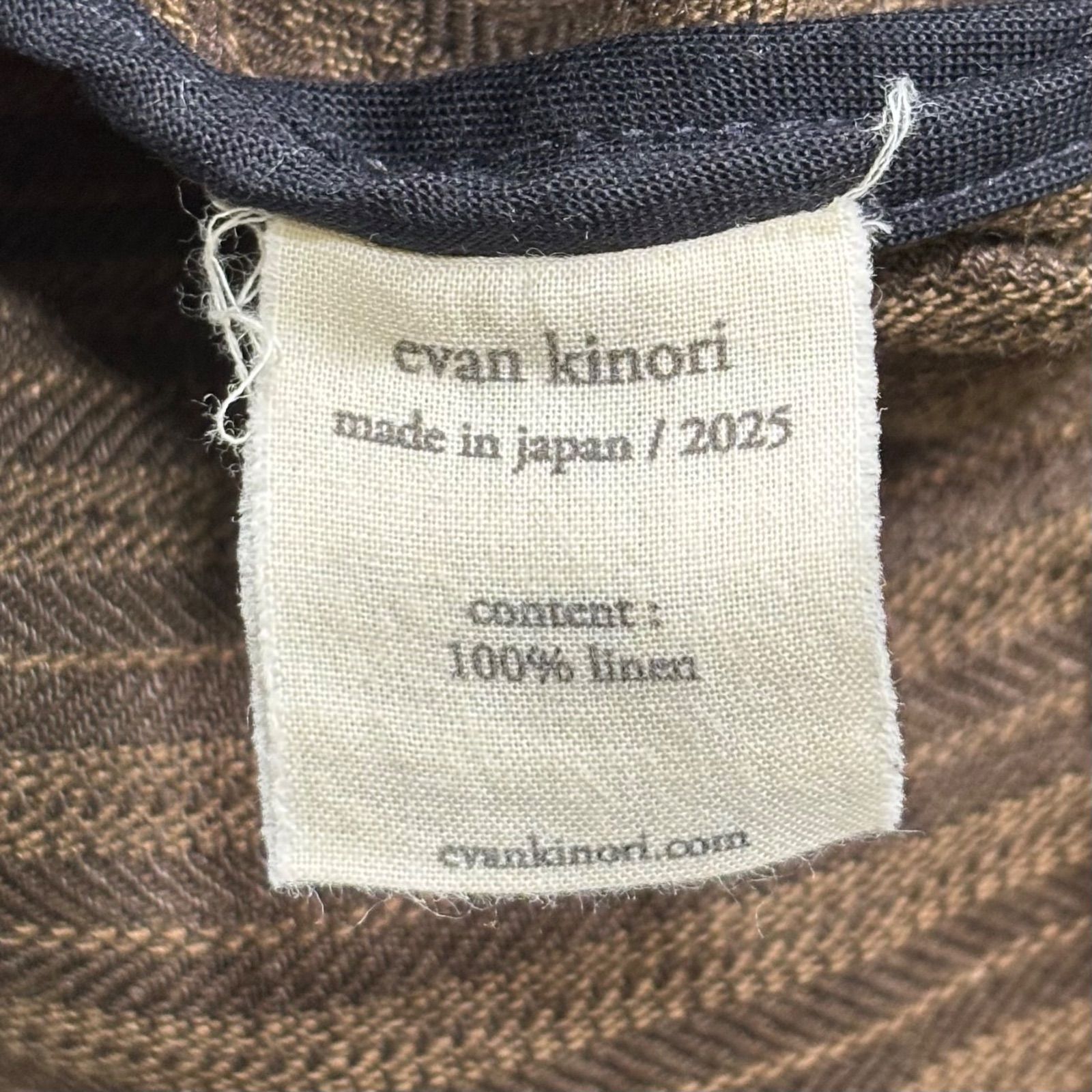  evan kinori リネンショーツ ブラウン ストライプ 32 エヴァンキノリ ショートパンツ ハーフパンツ パンツ