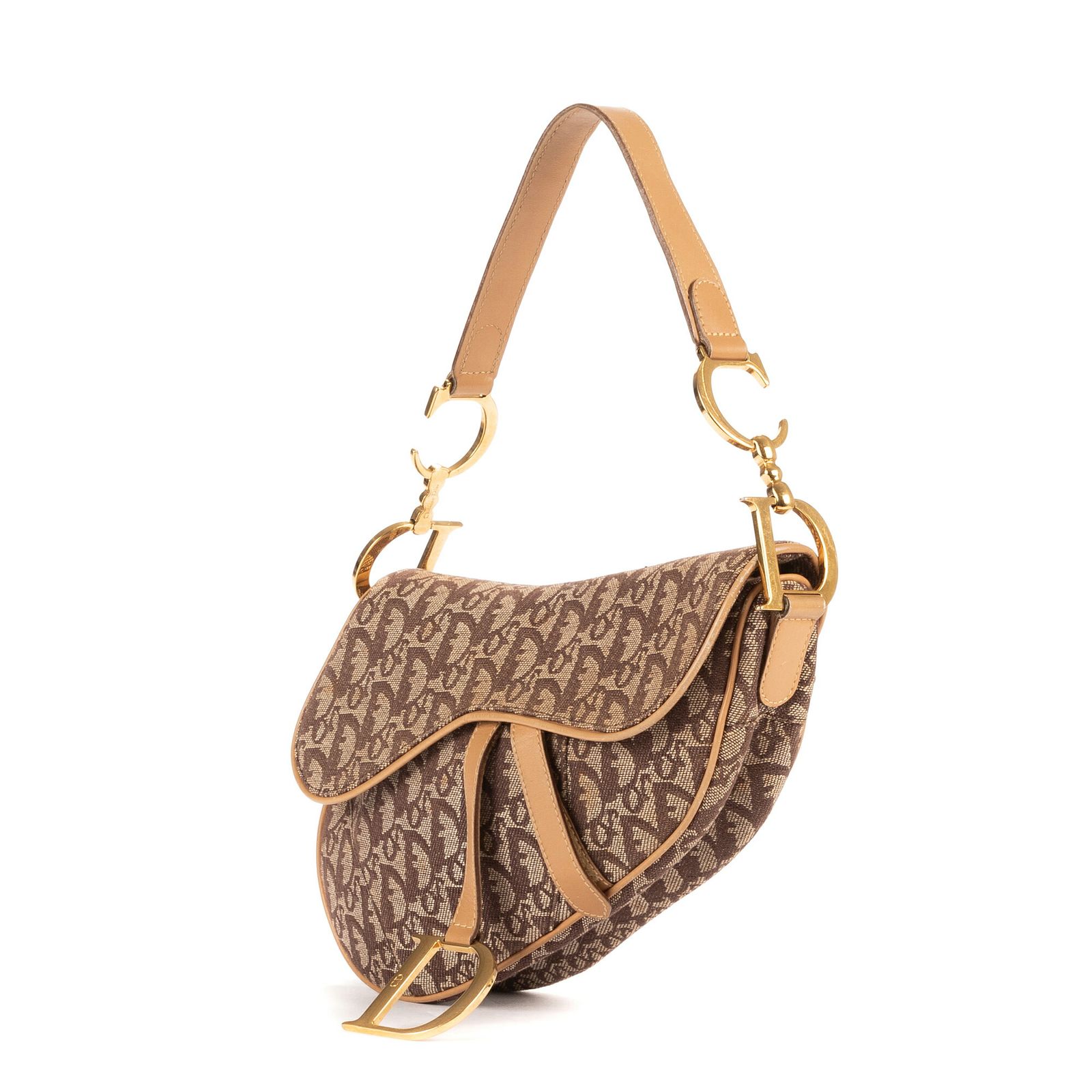 DIOR ディオールサドルオブリーク茶色ディオリッシモ オブリーク キャンバスA