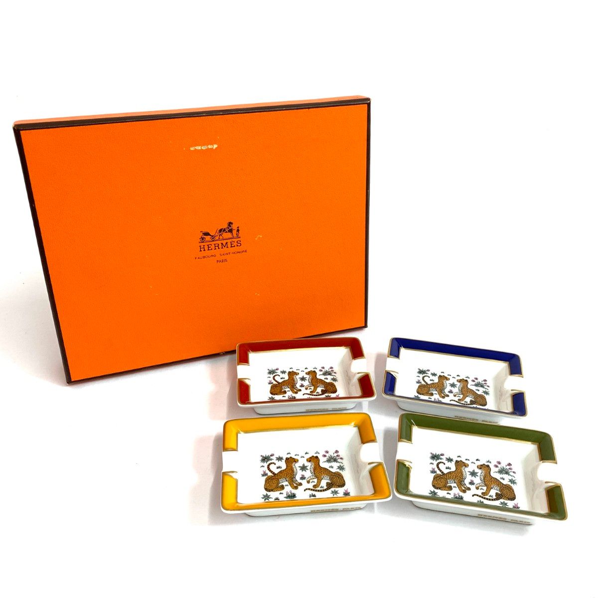 HERMES エルメス ミニアッシュトレイ|4点セット 豹 灰皿 マルチカラー | 240001161175