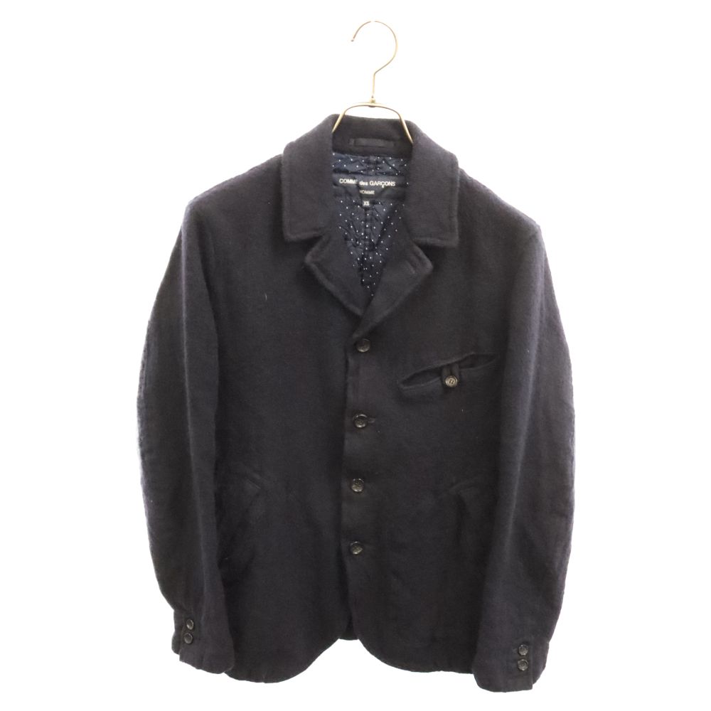 COMME des GARCONS HOMME (コムデギャルソンオム) 12AW 裏地ドット ウール縮絨 コート ネイビー HJ-J038 AD2012