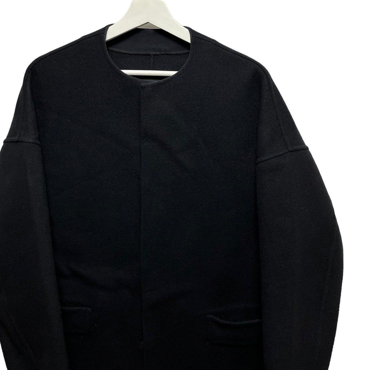 ドゥロワー ダブルフェイスウールノーカラーコート