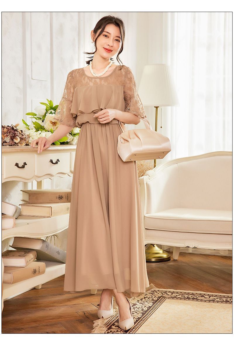 ロングワンピース シフォン