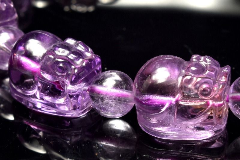 【全品送料無料】 １点物 繊細彫刻 アメトリン 13-13.5x9.5-10 丸玉6.5 mm 貔貅彫刻 ブレスレット パワーストーン 天然石 _MA9464