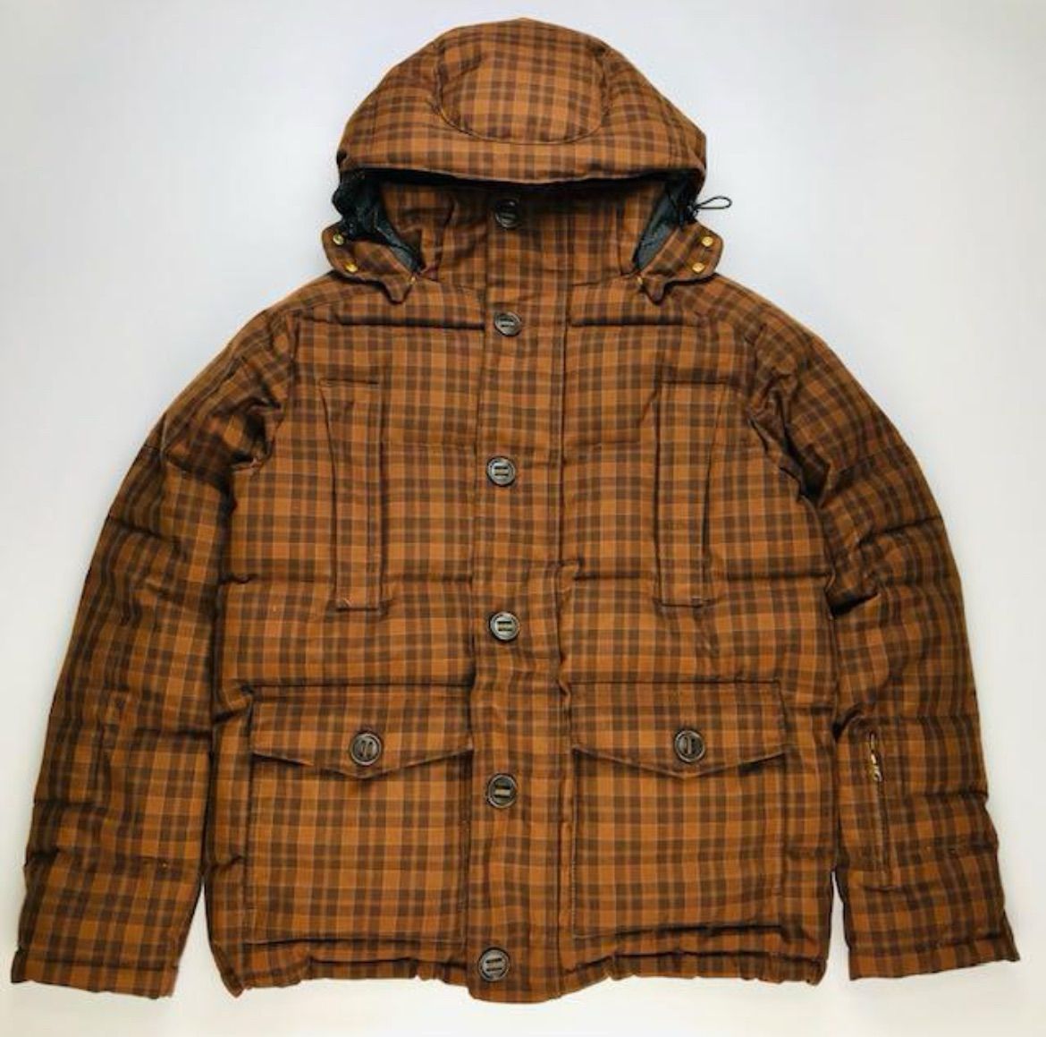 美品☆SOPHNET.・ソフネット メンズ フード付き チェック柄 ジップ 