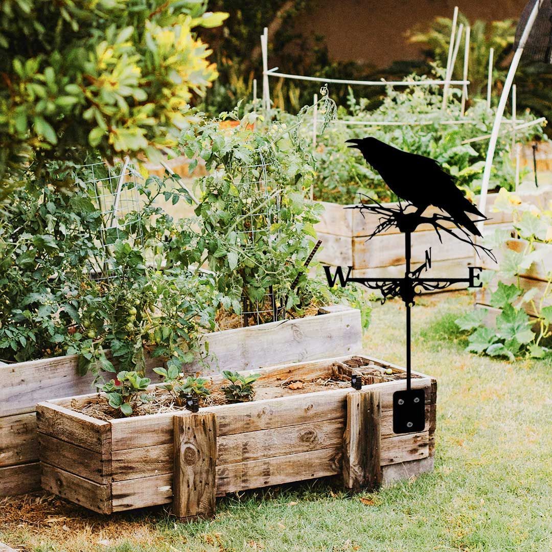 在庫限り】インテリア 風見鶏 カラス 烏 ガーデニング用 魔除け 東西