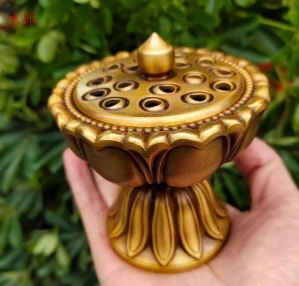 銅 細工 茶道具 香道具 宝蓮灯の薫製香炉 工芸品 美術品 置物