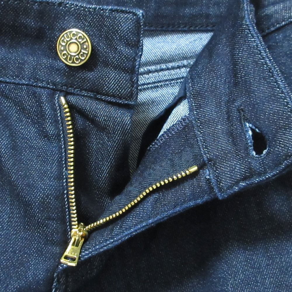 美品 GUCCI グッチ fuseaux ストレッチ レインボー ロゴ刺
