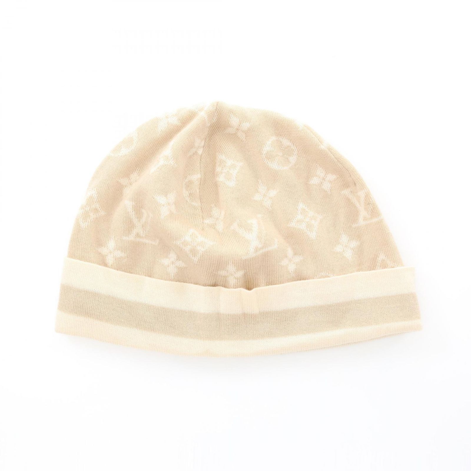 ルイ ヴィトン LOUIS VUITTON ニットキャップ モノグラム シルク ニット帽 レディース Used B