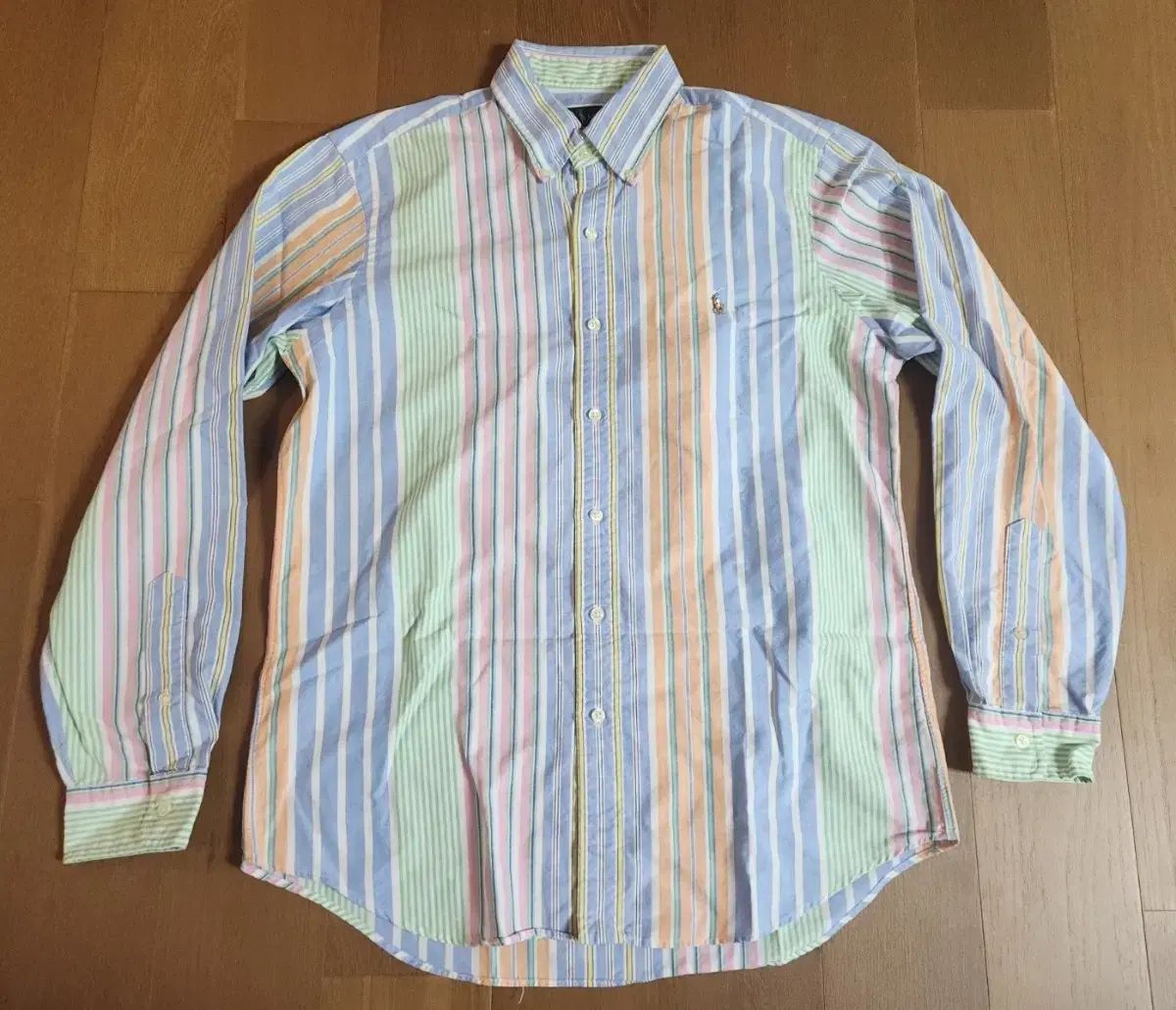 新品) ポロ Ralph Lauren(ラルフローレン) ストライプ オックスフォード シャツ ( M ）