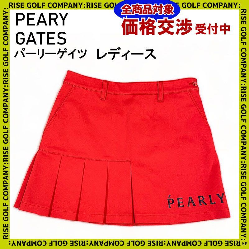 PEARLY GATES パーリーゲイツ プリーツ スカート レッド 1 レディース