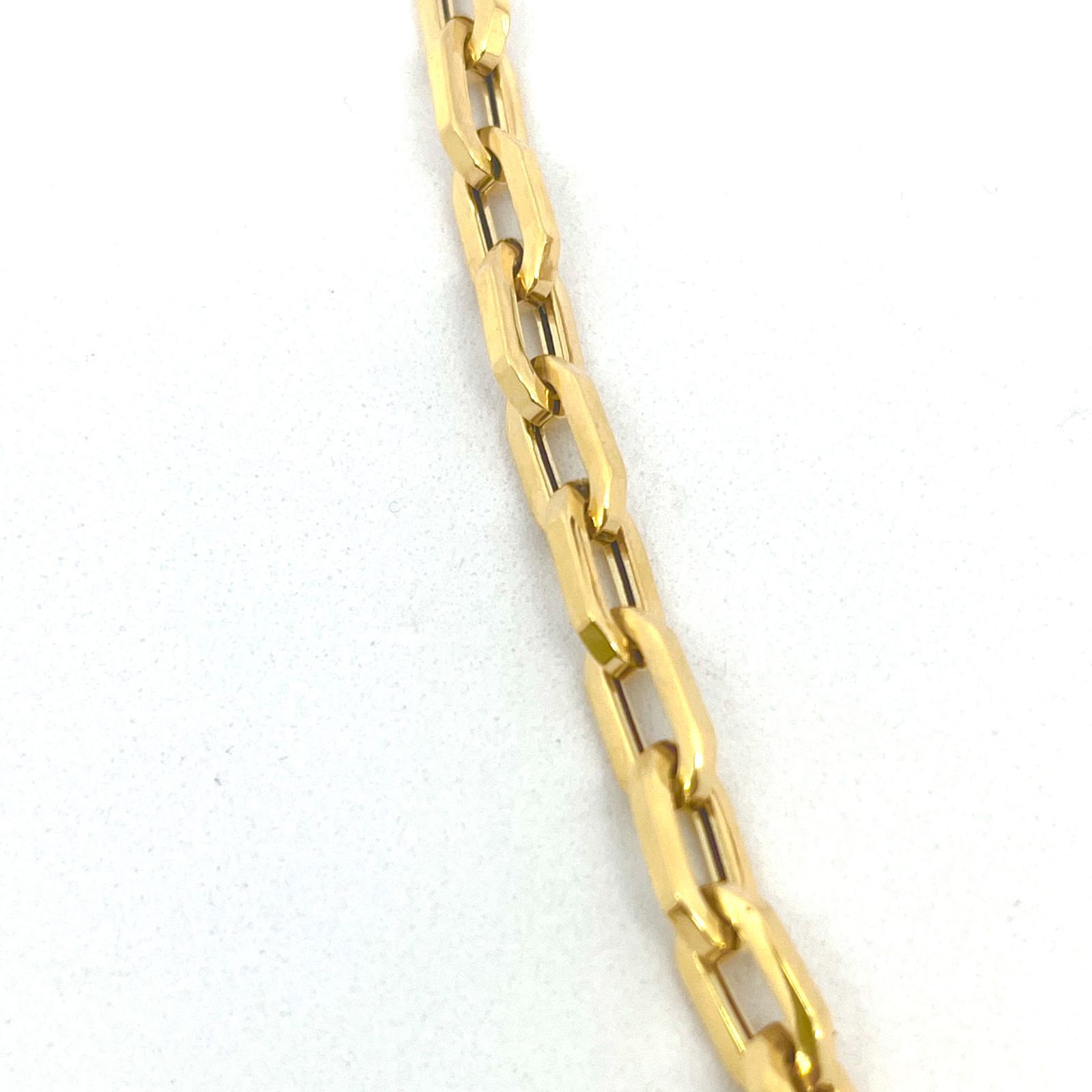 新品 18金 ペーパークリップ ブレスレット チェーン 幅5.2mm