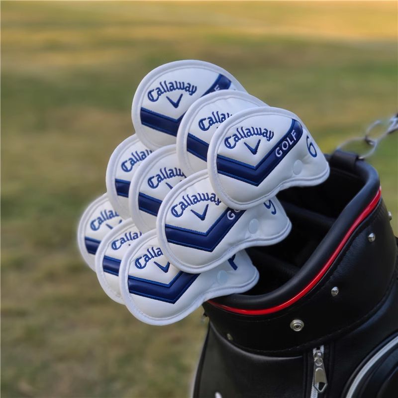 Callaway ゴルフクラブカバー アイアンセット ゴルフヘッド保護カバー 白 9点セット