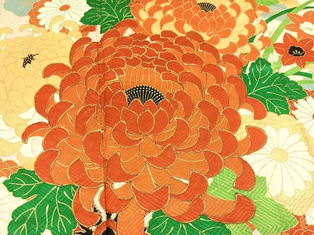 平和屋着物□訪問着 駒刺繍 鬘帯吉祥花文 金彩 正絹 逸品