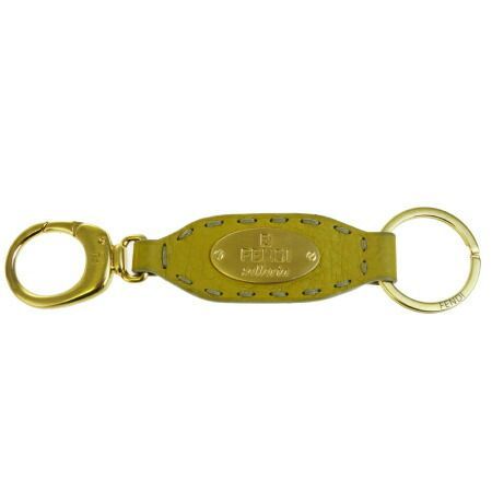 【中古】 フェンディ FENDI セレリア バッグチャーム キーホルダー イエロー ゴールド レザー メタル 07EG133