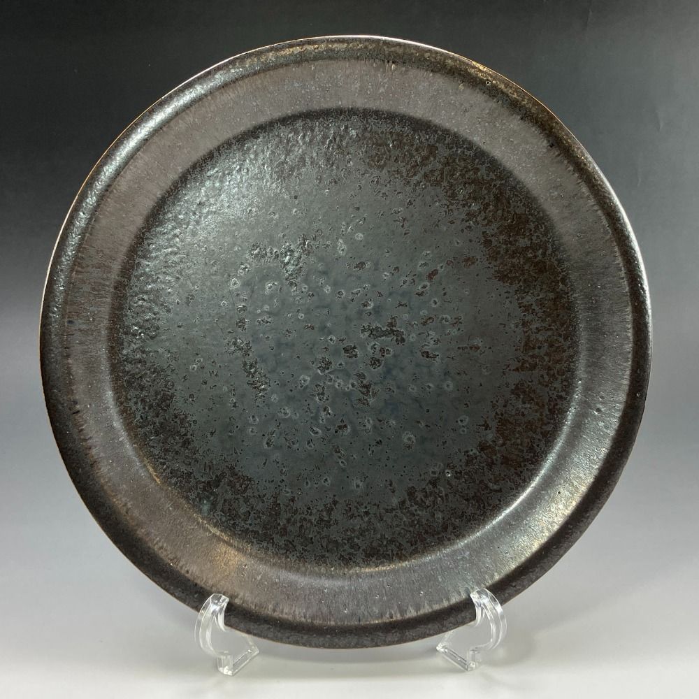 kyoyaki 京焼 木村盛和 造 鉄釉々変皿 陶磁器 _ 食器