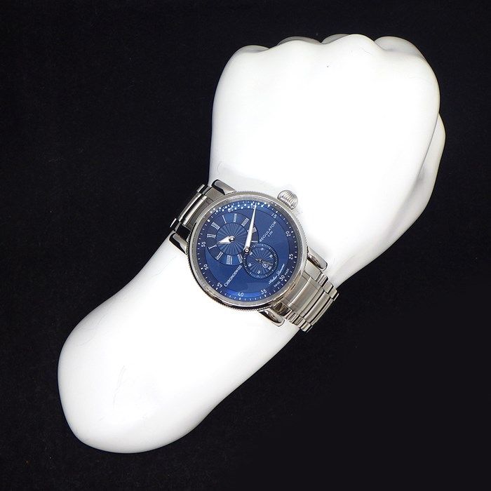 クロノスイス CHRONOSWISS 腕時計 レギュレーター クラシック 41mm CH-8773-BL/SO スモールセコンド 裏スケ 夜光針 ネイビー文字盤 SS 自動巻き 【箱・保付き】 【中古】 クロノスイス CHRONOSWISS 腕時計 レギュレーター クラシック 41mm CH