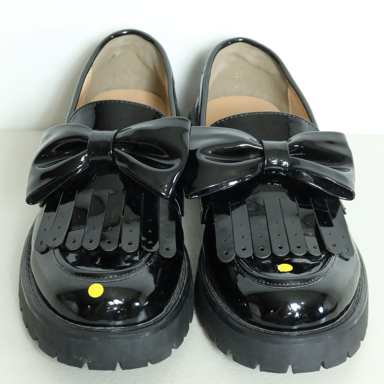 定価19,800円】ピンクハウス☆エナメルリボンシューズ フリンジ 厚底 