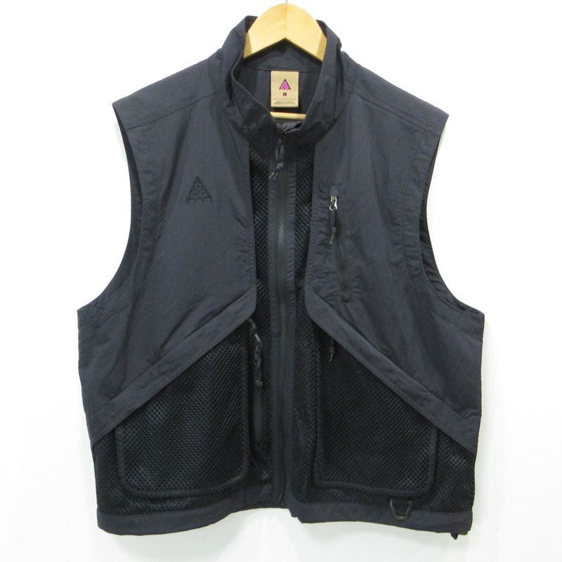 三重本店 NIKE ACG | ナイキ エーシージー AS M NRG VEST フィッシングベスト ロゴ刺繍マルチポケットナイロンメッシュベスト BQ7290-010 ブラック サイズ L 95