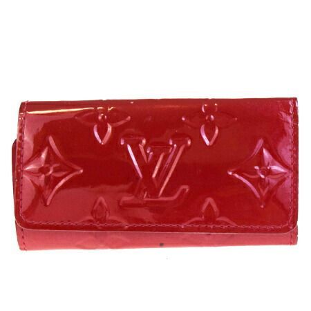 【中古】 ルイヴィトン LOUIS VUITTON ミュルティクレ 4連キーケース モノグラム ヴェルニ ポムダムール パテント レザー M91976 07V2624