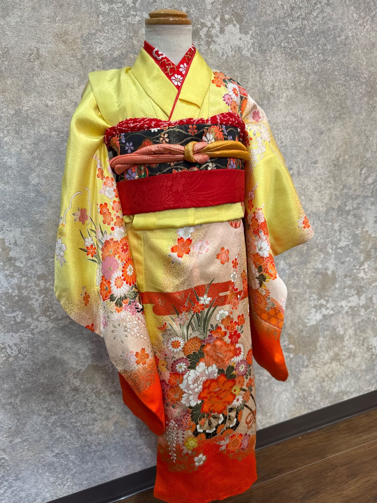 セット 七五三7歳女の子 着物&作り帯&袖なし長襦袢&小物 セット 七五三7歳女の子 着物&作り帯&袖なし長襦袢&小物