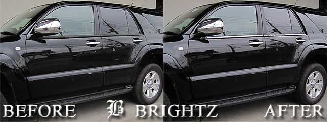 ハイラックスサーフ　サイドアッパーモール ハイラックスサーフ 210 215 ステンレスメッキウィンドウモール