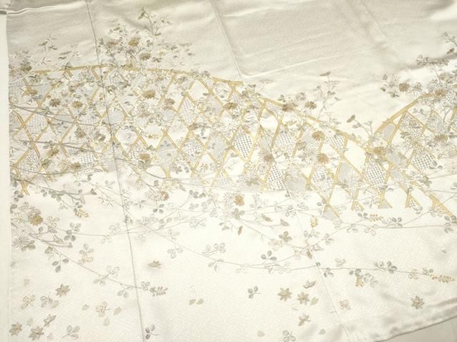 平和屋着物○中国三大刺繍 スワトウ刺繍 汕頭刺繍 総刺繍 色留袖 草花