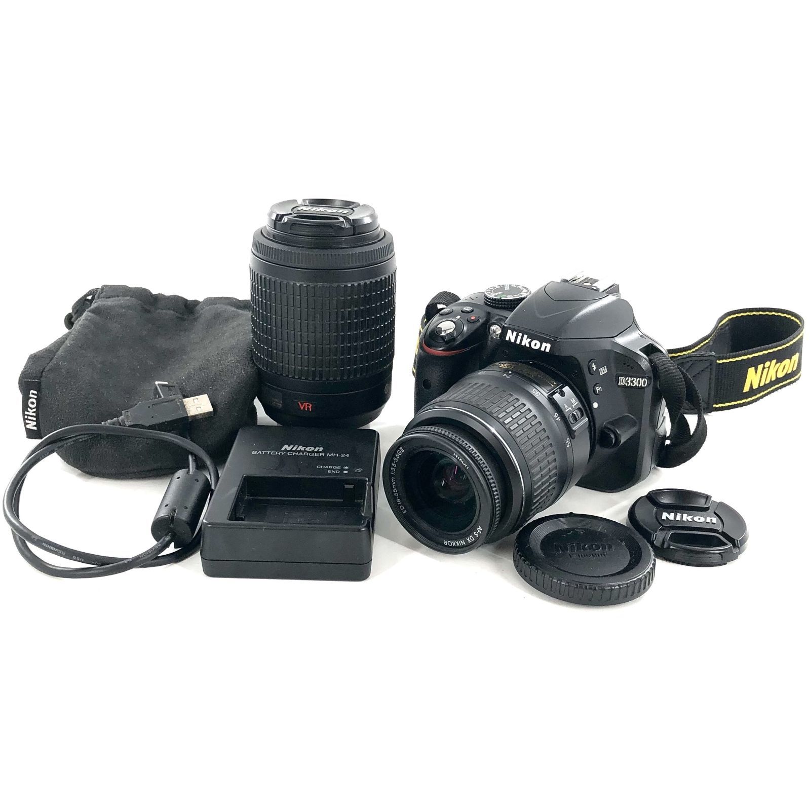 NIKON ニコン D3300 レンズ 2本 18-55mm 1:3.5-5.6GⅡ NIKOR 55