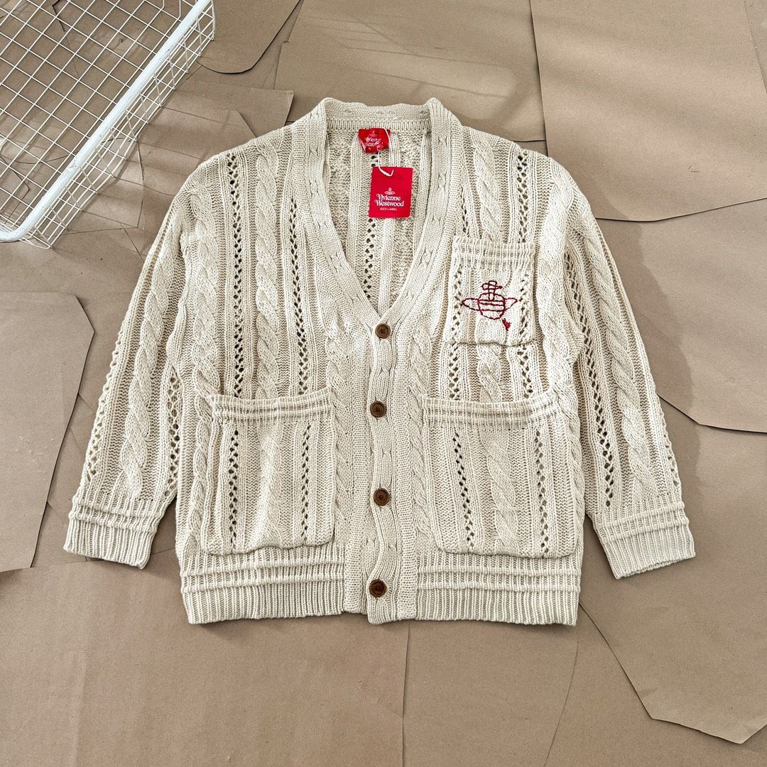 vivienne west wood 透かし編みニット セーター ウール カーディガン  