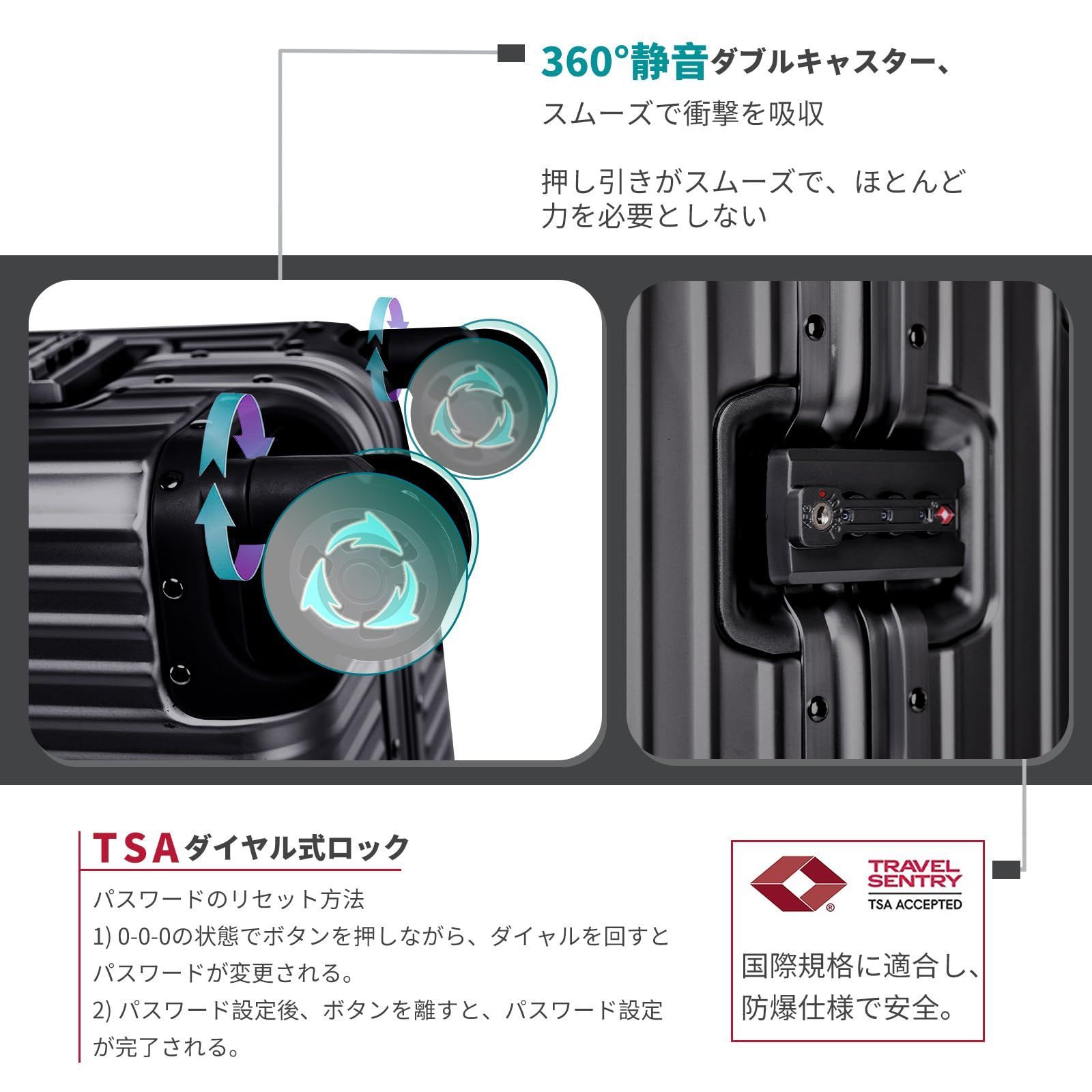 ❤️1品限り❤️Airmood スーツケース オールアルミ合金 75L 26インチ Airmood] スーツケース オールアルミ合金 キャリーケース 機内